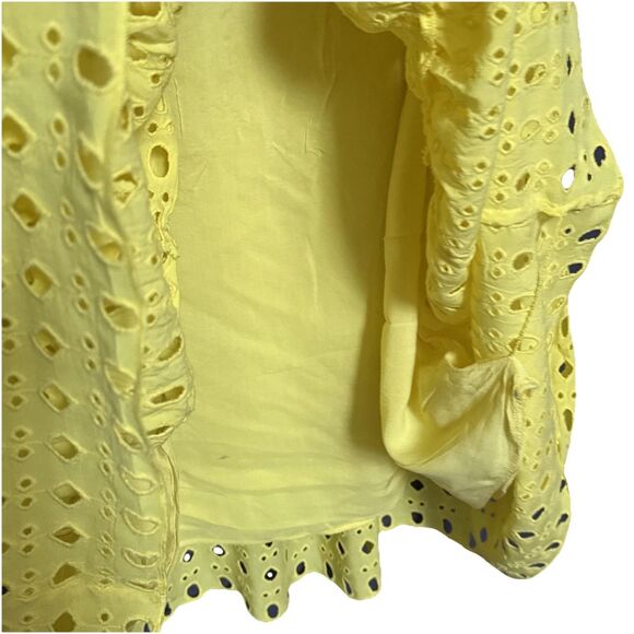 Lilly Pulitzer Indira Size L Swing Dress Lilly’s Lemon Eyelet Cotton Blend - Picture 13 of 16